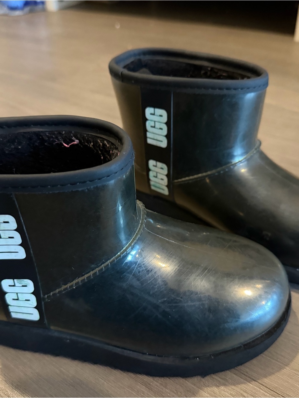 UGG Kids Black Short Rain Boots